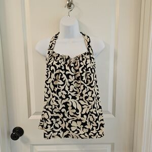 Ann Taylor Women's Halter Top Sinch Tie Brown & Cream Color Size 6